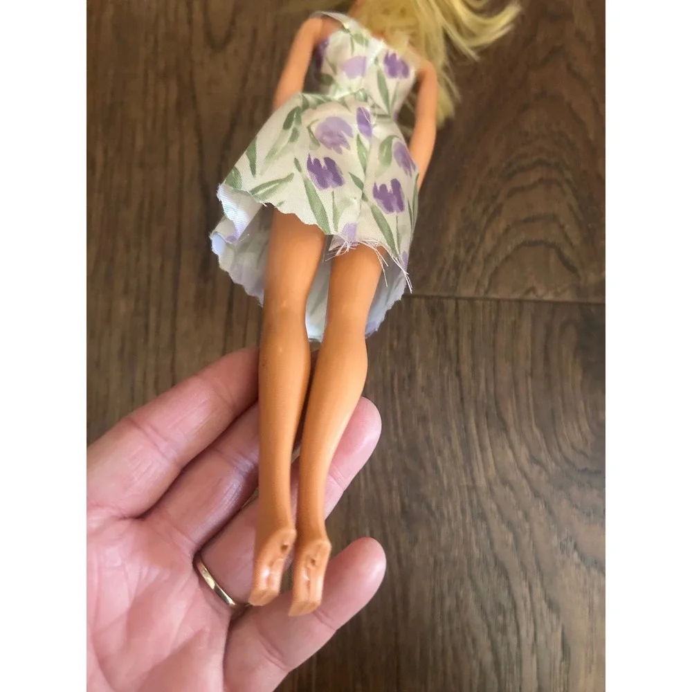 Vintage Mattel Barbie Doll 1966 Philippines Superstar Face Purple Tulip Dress